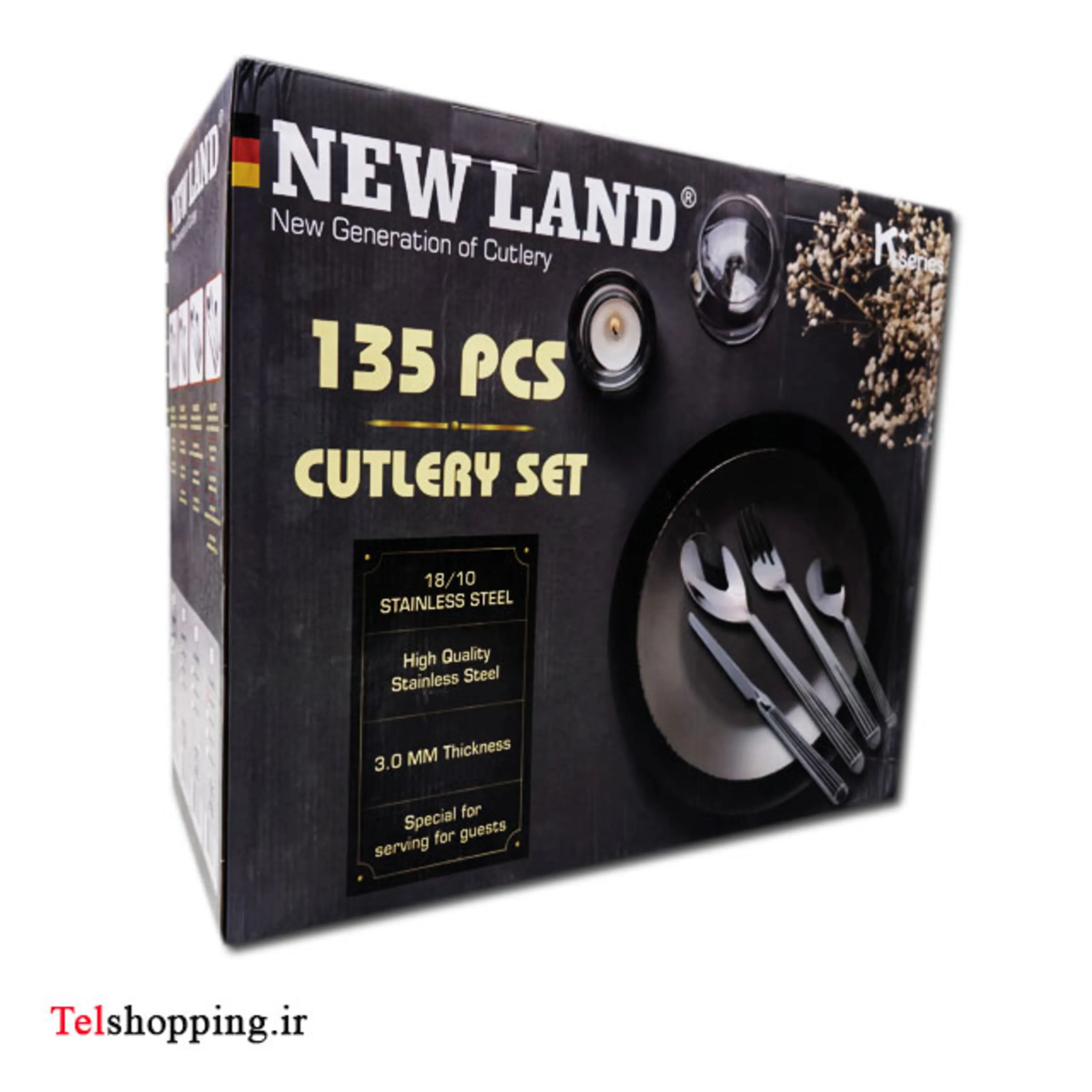 سرویس قاشق و چنگال و کارد 135 عددی صندوق چوبی نیولند